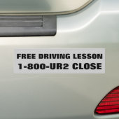 Gratis rijles 1.800 UR2 Sluiten Bumpersticker (Op auto)