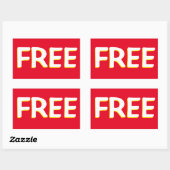 GRATIS RODE GEEL EN WITTE RECHTHOEKIGE STICKER (Vel)