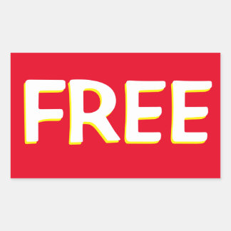 GRATIS RODE GEEL EN WITTE RECHTHOEKIGE STICKER