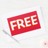 GRATIS RODE GEEL EN WITTE RECHTHOEKIGE STICKER (Envelop)