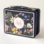 Gratis Roze Bloemen Metalen Lunchbox (Achterkant)