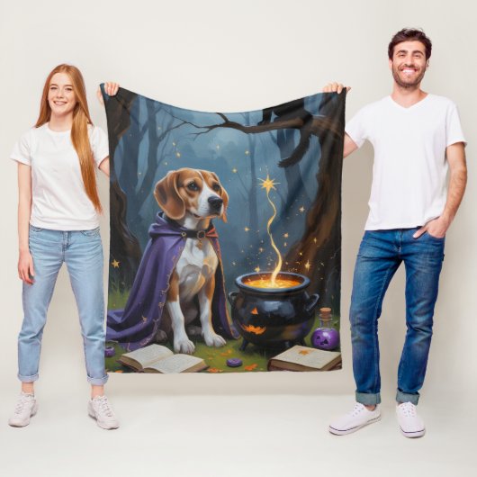 Gratis Schilderij van Beagle Hond voor Halloween Fleece Deken (In situ)