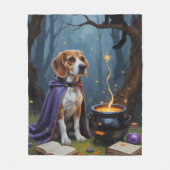Gratis Schilderij van Beagle Hond voor Halloween Fleece Deken (Voorkant)