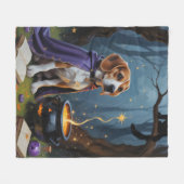 Gratis Schilderij van Beagle Hond voor Halloween Fleece Deken (Voorkant (Horizontaal))