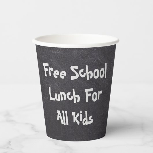 Gratis schoollunch voor alle Kinderen Papieren Bekers (Voorkant)