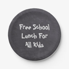 Gratis schoollunch voor alle Kinderen Papieren Bordje