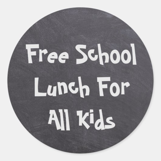 Gratis schoollunch voor alle Kinderen Ronde Sticker (Voorkant)