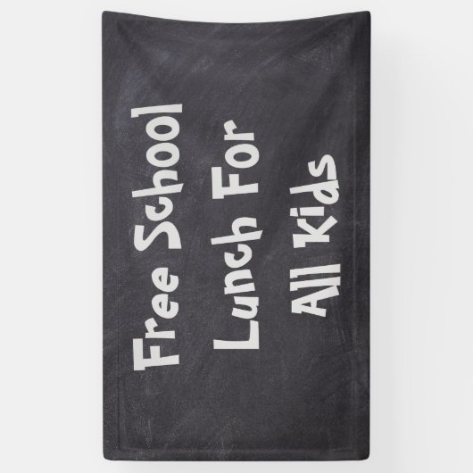 Gratis schoollunch voor alle Kinderen Spandoek (Verticaal)