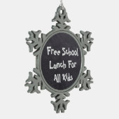 Gratis schoollunch voor alle Kinderen Tin Sneeuwvlok Ornament (Links)