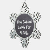 Gratis schoollunch voor alle Kinderen Tin Sneeuwvlok Ornament (Rechts)