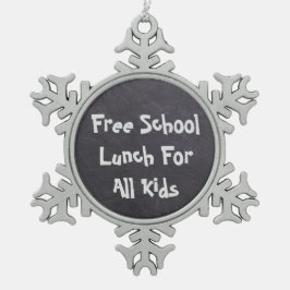 Gratis schoollunch voor alle Kinderen Tin Sneeuwvlok Ornament