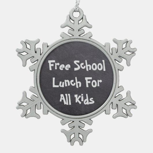Gratis schoollunch voor alle Kinderen Tin Sneeuwvlok Ornament (Voorkant)