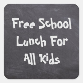 Gratis schoollunch voor alle Kinderen Vierkante Sticker