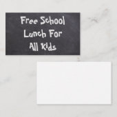 Gratis schoollunch voor alle Kinderen Visitekaartje (Voorkant / Achterkant)