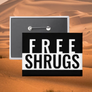 Gratis Schouders Opgestoken Minimalistische Drankk Button