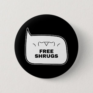 GRATIS SCHOUdertjes Funny Kaomoji Japanse Emoticon Ronde Button 5,7 Cm