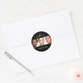Gratis Script Monogram Foto Bedankt Make-up Arties Ronde Sticker (Envelop)