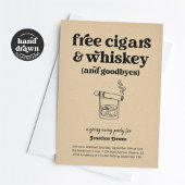 Gratis sigaren & whisky Funny Going Away Party Kaart