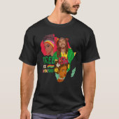 Gratis sinds 06-19-1865, drie afro Proud Black H T-shirt (Voorkant)