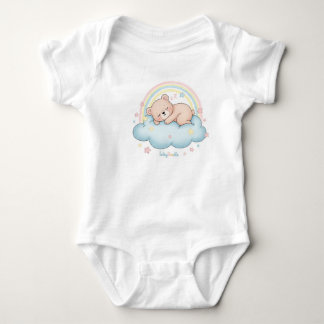 Gratis slapende beer op wolk baby romper