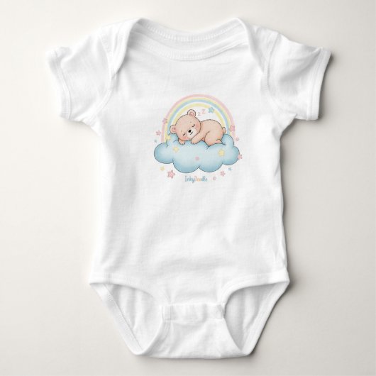 Gratis slapende beer op wolk baby romper (Voorkant)