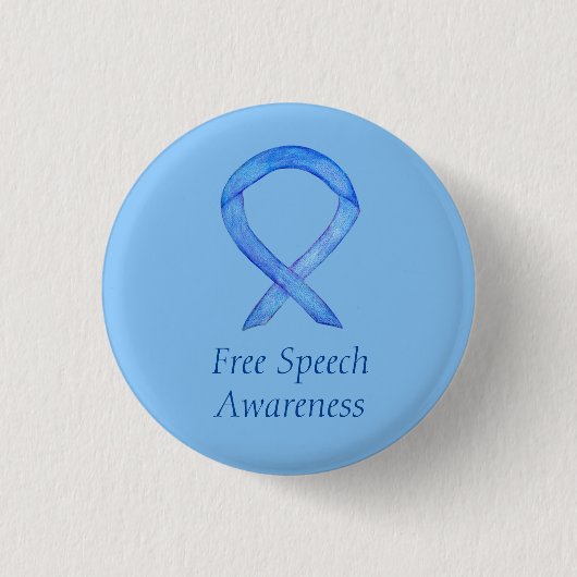 Gratis Speech Awareness Ribbon Custom Pin Ronde Button 3,2 Cm (Voorkant)
