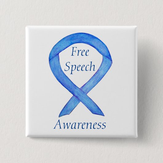 Gratis Speech Awareness Ribbon Custom Pin Vierkante Button 5,1 Cm (Voorkant)