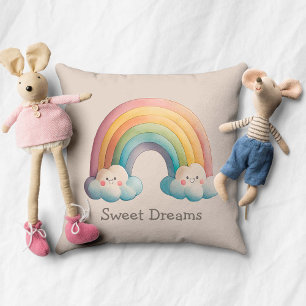 Gratis Speelse Pastel Regenboog in Wolken Kussen