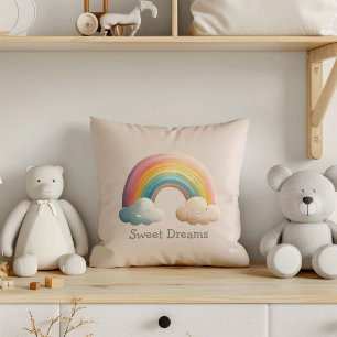 Gratis Speelse Pastel Regenboog in Wolken Kussen