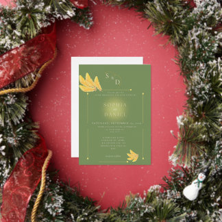 Gratis Spirit Olive Green bruiloft uitnodiging