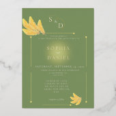 Gratis Spirit Olive Green bruiloft uitnodiging (Voorkant)