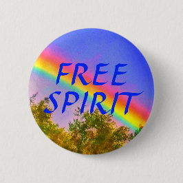 GRATIS SPIRIT RAINBOW PIN RONDE BUTTON 5,7 CM