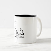 Gratis Spirituele dankbare minimalistische dankbaa Tweekleurige Koffiemok (Voorkant rechts)