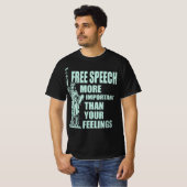 Gratis spraak belangrijker dan je gevoelens t-shirt (Voorkant volledig)