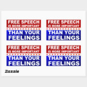 Gratis spraak is belangrijker dan je gevoelens rechthoekige sticker (Vel)