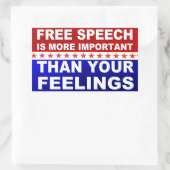 Gratis spraak is belangrijker dan je gevoelens rechthoekige sticker (Tas)