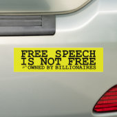 Gratis spraak is niet gratis bumpersticker (Op auto)