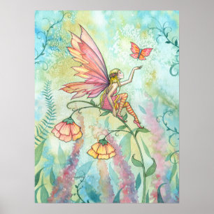 Gratis sprookje en vlinder kunstwerk van Molly Har Poster
