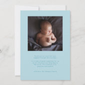 Gratis Sterren Foto Raster Turquoise Geboorte Aankondiging (Achterkant)