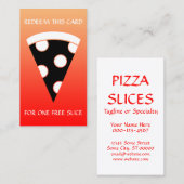 gratis stuk pizza coupon (Voorkant / Achterkant)