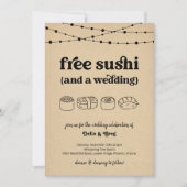 Gratis sushi grappige bruiloft uitnodiging (Voorkant)