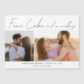 Gratis taart en een trouwfoto Save the Date (Voorkant)