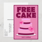 Gratis Taart Grappige Bewaar De Datum Trouw Aankon Kaart (Voorkant / Achterkant)