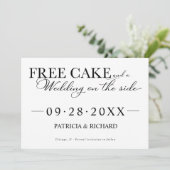 Gratis taart Grappige bruiloft Bewaar de datum Nie Kaart (Staand voorkant)