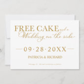 Gratis taart Grappige bruiloft Bewaar de datum Nie Kaart (Voorkant)