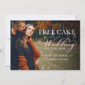 Gratis taart Grappige bruiloft Bewaar de datum Vol Kaart (Voorkant)