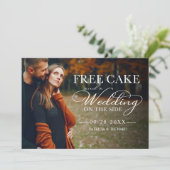Gratis taart Grappige bruiloft Bewaar de datum Vol Kaart (Staand voorkant)