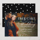 Gratis taart Grappige bruiloft Bewaar de datum Vol Kaart (Voorkant / Achterkant)