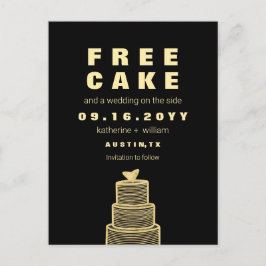 Gratis Taart Grappige en Geistige Huwelijksuitnodi Aankondigingskaart