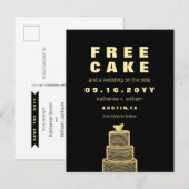 Gratis Taart Grappige en Geistige Trouwdatum Bespa Aankondigingskaart (Voorkant / Achterkant)